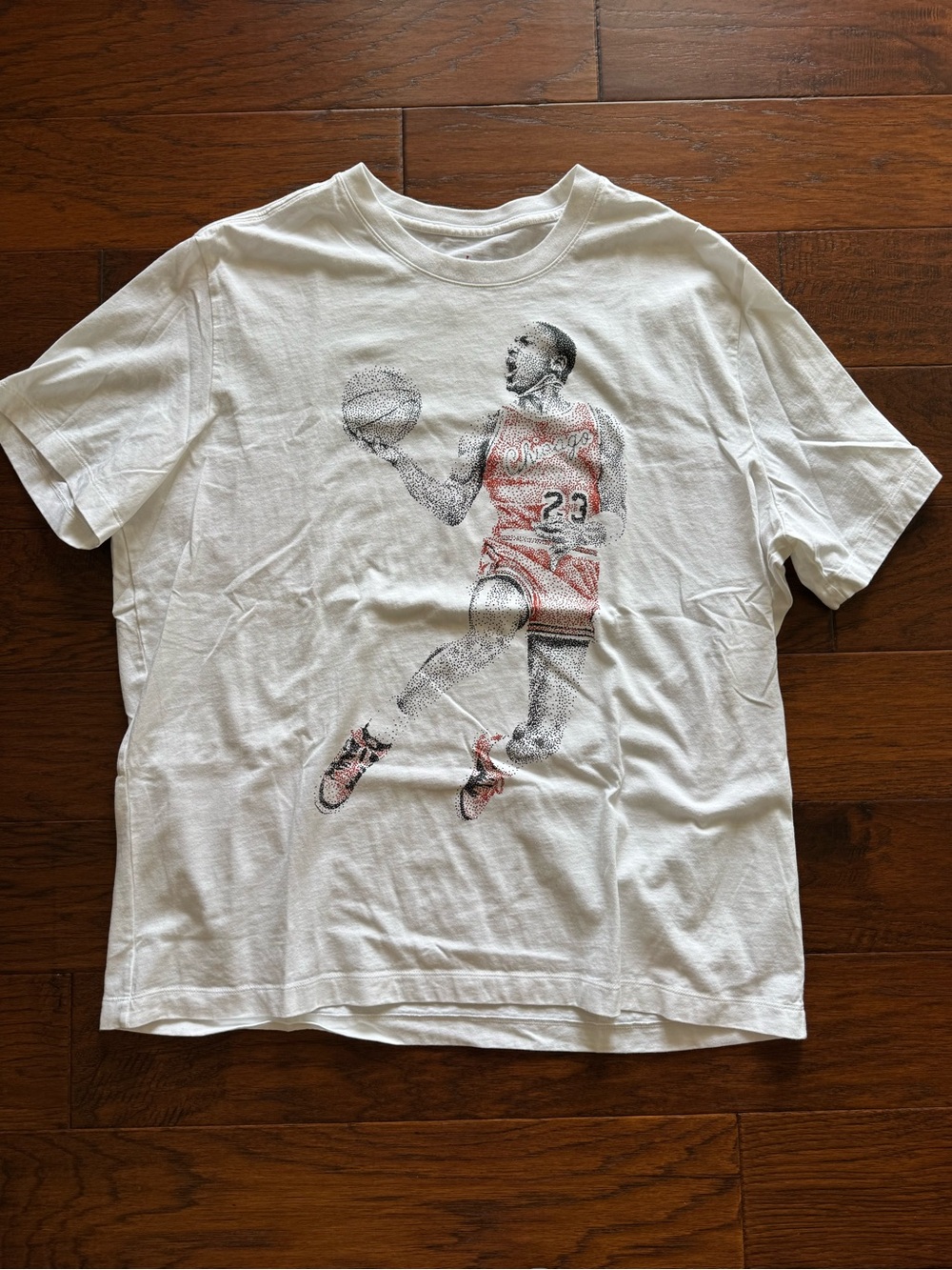 Michael Jordan White Graphic Basketball Player Short-Sleeve Tee